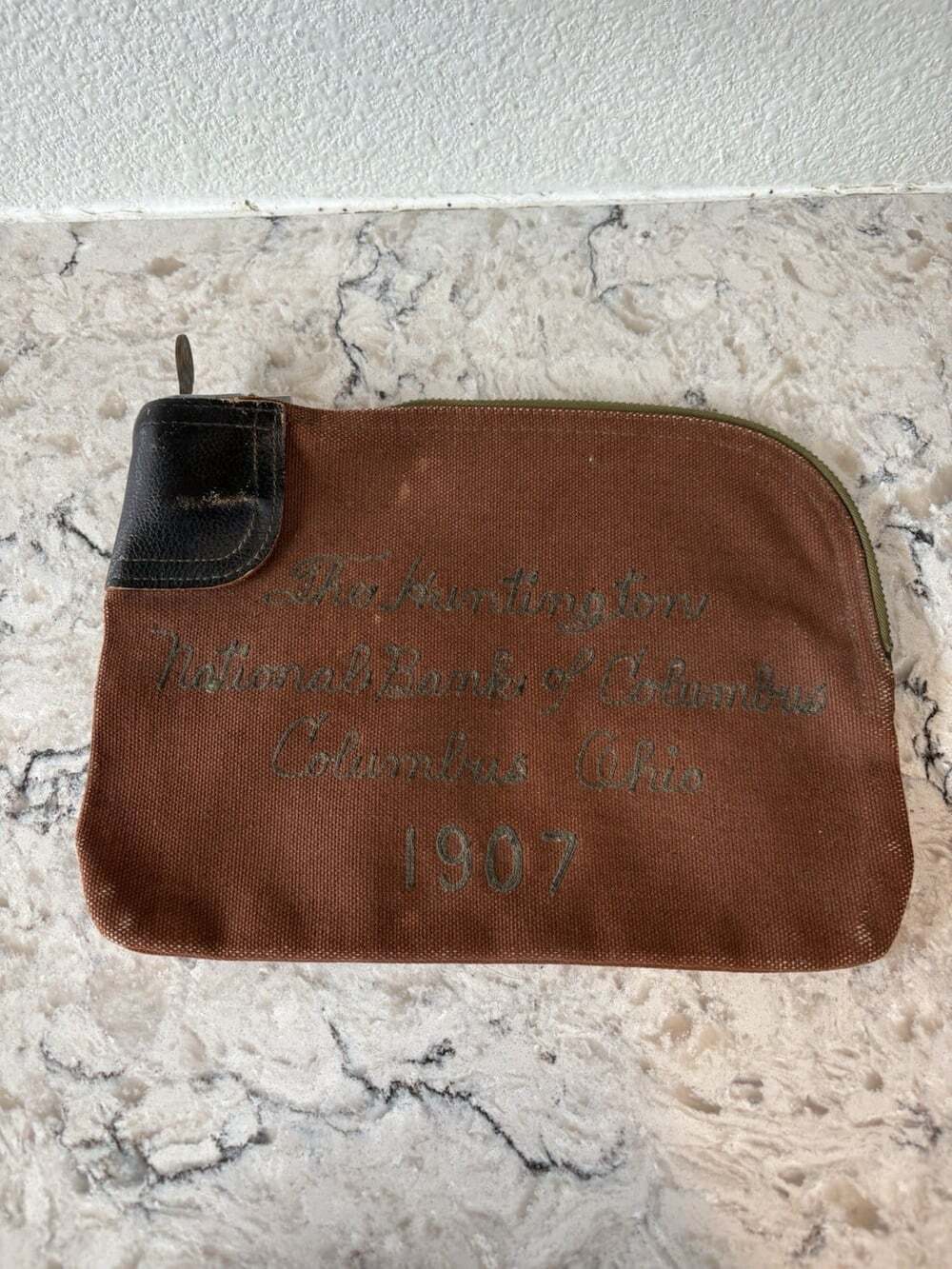 Vintage 1907 The Huntington National Bank Of Columbus Deposit Bag